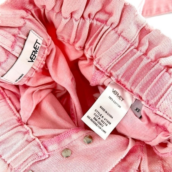 VERVET Super High Rise Self Tie Button Fly Up Mom shorty size XS - Picture 9 of 15